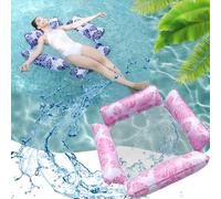 YongSral 2 Pcs Colchoneta Piscina Adultos, 4 en 1 Flotadores Piscina Adultos, Hamaca Flotante Piscina, Hamaca Flotante Inflable, Sillon Hinchable Piscina, Hamaca Hinchable para Adultos y Niños (C)
