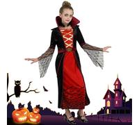 YongSral Disfraz Halloween Niño Vampiro, Disfraz Halloween Niña, Disfraz Vampiro Niña, Disfraz Halloween Niña Vampiresa, Disfraz Vampiresa Niña, Traje Vampiro Niño para Cosplay (L (10-12 Años))