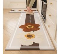 YongXinMY Alfombra antideslizante con patrones 3D para cocina, diseño de diatomeas de dibujos animados, parte trasera de goma, secado rápido, absorbente, antifatiga, para fregadero, estufa, lavandería