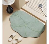 YongXinMY Alfombra de baño semicircular - Alfombra absorbente en forma de margarita de diatomita, tapete de ducha de esquina antideslizante de secado rápido, bonito tapete de baño de medio círculo
