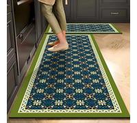 YongXinMY Alfombra de cocina antideslizante con patrones florales retro, vintage, bohemio, impermeable, de secado rápido, para cocina, sala de estar, lavandería, fregadero, entrada, pasillos (#1,60 x