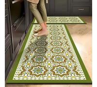 YongXinMY Alfombra de cocina antideslizante con patrones florales retro, vintage, bohemio, impermeable, de secado rápido, para cocina, sala de estar, lavandería, fregadero, entrada, pasillos (#4,50 x