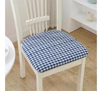 YongXinMY Cojín de asiento a cuadros en forma de U para sillas de comedor, almohadilla de esponja de tela de algodón con lazos, cojín extraíble lavable antideslizante para cocina, comedor, oficina