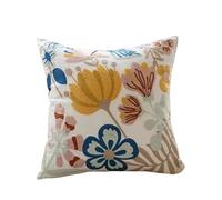 YongXinMY Funda de cojín bordada de 18 x 18 pulgadas, funda de cojín cuadrada floral bohemia, fundas de almohada decorativas francesas para sofá, cama, sala de estar, dormitorio, oficina (#30)