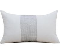 YongXinMY Funda de cojín con diamantes de imitación brillantes, funda de cojín de terciopelo moderna de lujo con parche de lentejuelas, elegante funda de almohada decorativa para sofá, sala de estar