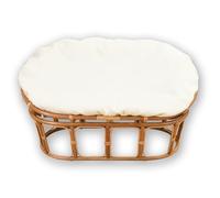 YongXinMY Funda de cojín doble impermeable Papasan - Funda de silla ovalada para exteriores con cremallera y lazos, protector antideslizante para asiento de jardín, patio, sofá biplaza, banco de 67 x