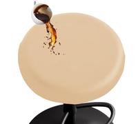 YongXinMY Funda redonda de piel sintética para taburete de bar, funda protectora de asiento elástica impermeable con bandas elásticas para salón de cocina, mostrador de bar, ajuste universal, lavable