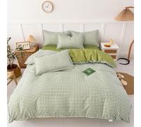 YongXinMY Juego de funda de edredón a cuadros - Funda de edredón de algodón cepillado a cuadros con cremallera oculta, reversible, diseño AB para dormitorio de estudiantes, dormitorio para todas las