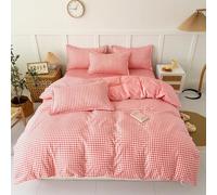 YongXinMY Juego de funda de edredón a cuadros - Funda de edredón de algodón cepillado a cuadros con cremallera oculta, reversible, diseño AB para dormitorio de estudiantes, dormitorio para todas las