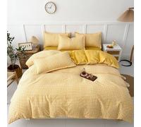 YongXinMY Juego de funda de edredón a cuadros - Funda de edredón de algodón cepillado a cuadros con cremallera oculta, reversible, diseño AB para dormitorio de estudiantes, dormitorio para todas las