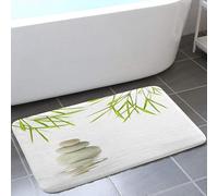 YongXinMY Spa Zen - Alfombra de baño de franela de bambú con diseño de piedra verde, suave, antideslizante, absorbente, decoración del hogar, baño, ducha, meditación (adoquín, 40 x 60 cm)