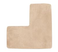 YongXinMY Tapete de baño en forma de L, tapete de esquina para ducha, suave forro polar coral, antideslizante, absorbente de agua, lavable para ducha, bañera, inodoro, uso doméstico y spa (beige)