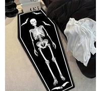 YongXinMY Tapete de baño estilo ataúd, tapete gótico de Halloween, antideslizante, lavable, de terciopelo, para dormitorio, baño, sala de estar, cocina, entrada, mesita de noche, decoración