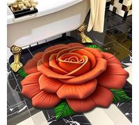 YongXinMY Tapete floral de diatomita - Romántico grande 3D rosa terciopelo suave felpa absorbente antideslizante de secado rápido alfombra de baño para baño, ducha, entrada, pasillo, uso doméstico (#J