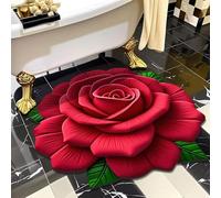 YongXinMY Tapete floral de diatomita - Romántico grande 3D rosa terciopelo suave felpa absorbente antideslizante de secado rápido alfombra de baño para baño, ducha, entrada, pasillo, uso doméstico (#L