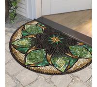 YongXinMY Tapete semicircular de estilo bohemio con patrón de piedra vintage, semicircular, antideslizante, absorbente, para interiores, exteriores, entrada, baño, cocina (A, 40 x 60 cm)