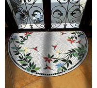 YongXinMY Tapete semicircular de estilo bohemio con patrón de piedra vintage, semicircular, antideslizante, absorbente, para interiores, exteriores, entrada, baño, cocina (B, 80 x 120 cm)