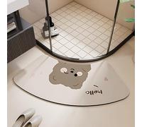 YongXinMY Tapetes curvados de ducha de diatomeas de secado rápido, súper absorbente, parte inferior de goma antideslizante, tapete de baño de lujo para entrada de baño, alfombra de secado rápido para