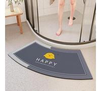 YongXinMY Tapetes de ducha curvados de diatomeas, súper absorbente, parte inferior de goma antideslizante, tapete de baño moderno para entrada de baño, alfombra de secado rápido para bañera de ducha
