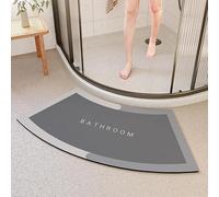 YongXinMY Tapetes de ducha curvados de diatomeas, súper absorbente, parte inferior de goma antideslizante, tapete de baño moderno para entrada de baño, alfombra de secado rápido para bañera de ducha
