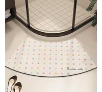 YongXinMY Tapetes de ducha curvados de diatomeas, superabsorbente, parte inferior de goma antideslizante, alfombra de baño con patrón moderno para entrada de baño, alfombra de secado rápido para
