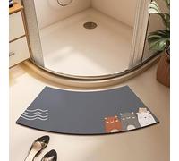 YongXinMY Tapetes de ducha curvados de diatomeas, superabsorbente, parte inferior de goma antideslizante, tapete de baño moderno para entrada de baño, tapete de secado rápido para bañera de ducha