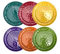 yongzhenlite Juego de 6 platos de cena o almuerzo 100% melamina, platos redondos de melamina de 10 pulgadas, platos de picnic para fiestas en casa, resistentes a la rotura y ligeros, acabado