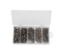 YONGZURA 210Pcs Fishing Swivels | 8 Shape Bearing Solid Rings | Stainless Steel Rolling Connector for Saltwater/Freshwater Fishing | Twist - Reducing Design with Storage Box