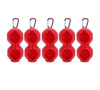 YONGZURA Ball Silicone Double Case Shell 5Pcs | Long - Lasting & Secure Holder - Drop Secure Holder | Portable Ball Shell for Bags/Belts/Key Rings | Heat Insulating & Sturdy (rojo)