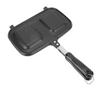 YONGZURA Double Sided Non - Stick Frying Pan | Cast Aluminium No Flip Egg Maker | Quick Breakfast Pan for Home Kitchen/Camping | 10.6 Inch, Heat - Protected Handle