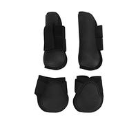 YONGZURA Horse Leg Boots 4pcs Set | Front & Rear Jumping Protection | Neopreno Support for Tendon/Shock Absortion/Fricción | Secure Fit Racing & Training Gear (1 Set Black M)