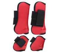 YONGZURA Horse Tendon Boots | Thick PU Shell & Neoprene Padding for Jumping Support | Front & Rear Leg Guards for Riding/Training/Competition | Secure Strap Design (A Set of Four Medium-Sized)