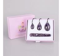 Yoni Egg 4 Unids/Set Masaje Natural Crystal Rose Quartz Ball Kegel Herramienta De Ejercicio Jade Masajeador De Músculos Del Piso Pélvico,Amatista