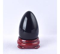 Yoni Egg di ossidiana nera senza foro per l'assistenza sanitaria del pavimento pelvico -40X25_MM