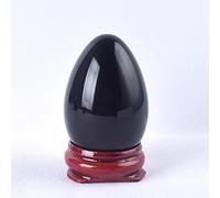 Yoni Egg di ossidiana nera senza foro per l'assistenza sanitaria del pavimento pelvico -45X30_MM