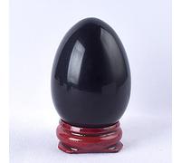Yoni Egg di ossidiana nera senza foro per l'assistenza sanitaria del pavimento pelvico -50X35_MM