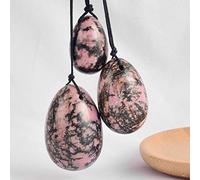 Yoni Egg di quarzo rosa nero aturale per muscoli pelvici da esercizio di Kegel da donna -Natural_BR