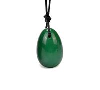 Yoni Egg - Huevos de jade natural de cuarzo rosa para mujeres, huevos de masaje de Kegel, ejercicio de Kegel, huevos perforados, 4,5 x 3 cm, aventurina verde