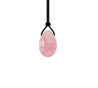 Yoni Egg Jade Stone Crystal Natural Rose Quartz And Obsidian Drilled Massage Stones para que las mujeres entrenen los músculos pélvicos, Pink Egg S