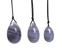 Yoni Egg Natural Gemstone Agate Drill Eggs Set Mineral Quartz Massage Ball Jade Kegel Exercise, 3 PC