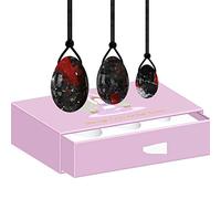 Yoni Egg Natural Obsidian Massage Egg Set Undrill &Wooden base Crystal Mineral Ball Kegel Exercise-drill_30x20