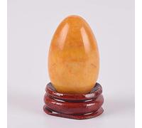 Yoni Egg Natural Stone Yellow Jade Eggs Kegel Exercise Crystal Quartz Undrill Ball, 40x25 mm