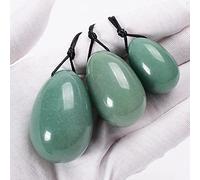 Yoni Egg Set Jade Yoni Egg Massage Wand Boxes Set Natural Crystal Drill Ball Kegel Ejercicio, 3 Piezas