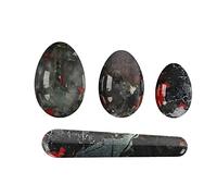 Yoni Egg Set Real Blooded Stone Jade Eggs Yoni Wand Jade Massager Vaginal Muscle Tightening Ball Crystal Kegel Eggs, Undrill Set No Box