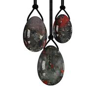 Yoni Egg Set Real Blooded Stone Jade Eggs Yoni Wand Jade Massager Vaginal Muscle Tightening Ball Crystal Kegel Eggs, Drilled Egg No Box