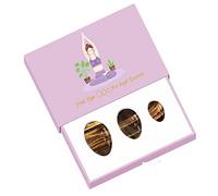 Yoni Egg Set Tiger Eyes Yoni Wand Huevos de jade perforados Kegel Huevos de amor sin perforar Huevos con caja