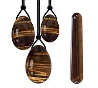 Yoni Egg Set Tiger Eyes Yoni Wand Huevos de jade perforados Kegel Huevos de amor sin perforar, juego perforado sin caja