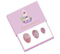 Yoni Eggs - Huevos para mujer, sin perforar, juego de huevos Yoni con caja, huevos de piedra de jade natural, para mujer, ejercicio muscular, producto de higiene femenina, huevos de cuarzo rosa