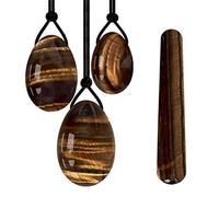 Yoni Eggs Jade Stone Egg Yoni Egg, Yoni Egg and Wand Set Ejercitador Kegel Natural Jade Love Eggs Masaje Stick y bolas-Unakite sin perforar