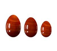 Yoni Eggs Set 3 piezas de huevos de jade natural sin perforar para ejercicios de Kegel, huevos de ágata roja